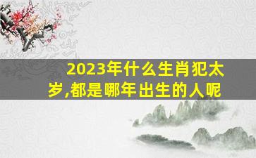 2023年什么生肖犯太岁,都是哪年出生的人呢