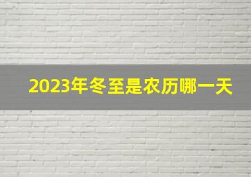 2023年冬至是农历哪一天