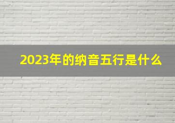 2023年的纳音五行是什么