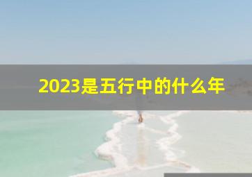 2023是五行中的什么年