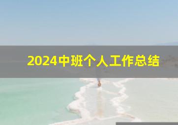 2024中班个人工作总结