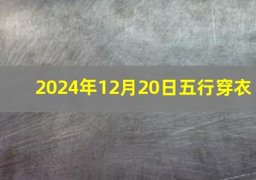 2024年12月20日五行穿衣