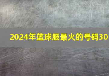 2024年篮球服最火的号码30