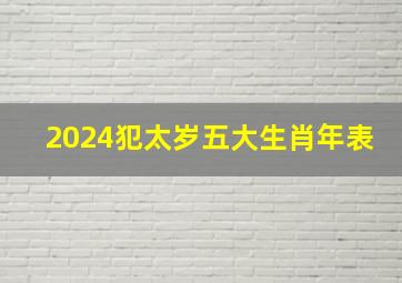 2024犯太岁五大生肖年表