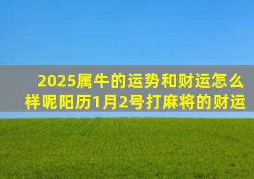 2025属牛的运势和财运怎么样呢阳历1月2号打麻将的财运