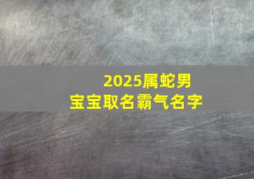 2025属蛇男宝宝取名霸气名字