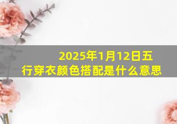 2025年1月12日五行穿衣颜色搭配是什么意思