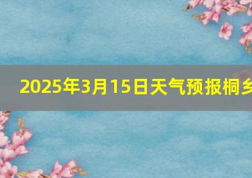 2025年3月15日天气预报桐乡