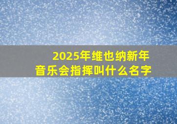 2025年维也纳新年音乐会指挥叫什么名字