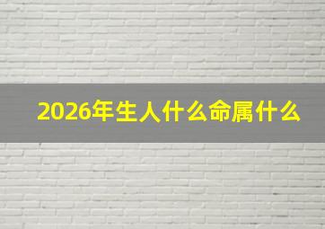 2026年生人什么命属什么