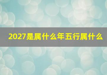 2027是属什么年五行属什么