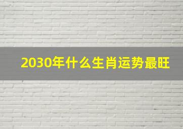 2030年什么生肖运势最旺