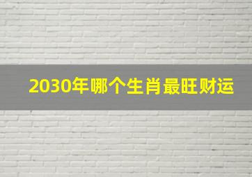 2030年哪个生肖最旺财运