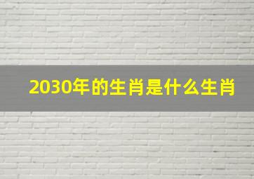 2030年的生肖是什么生肖