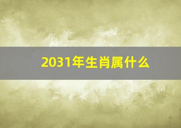 2031年生肖属什么