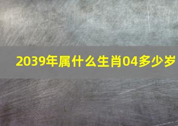 2039年属什么生肖04多少岁