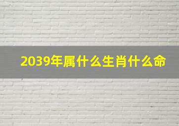 2039年属什么生肖什么命