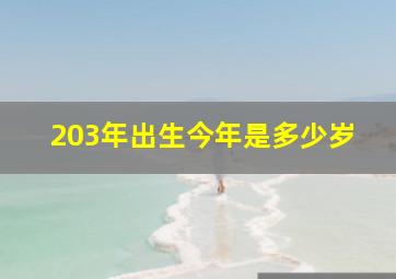 203年出生今年是多少岁