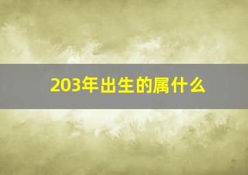 203年出生的属什么