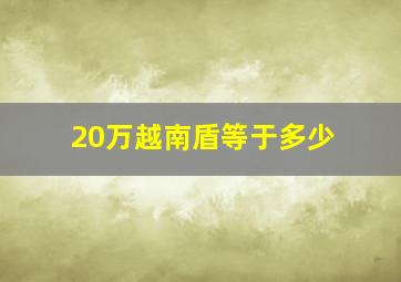 20万越南盾等于多少