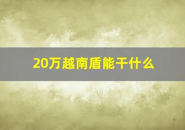 20万越南盾能干什么