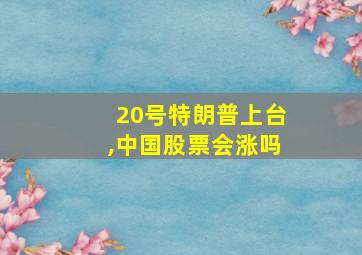 20号特朗普上台,中国股票会涨吗