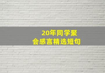 20年同学聚会感言精选短句