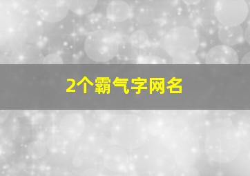 2个霸气字网名