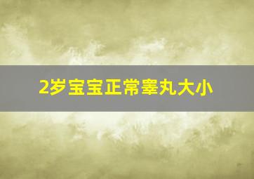 2岁宝宝正常睾丸大小