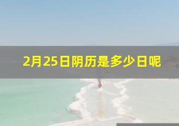 2月25日阴历是多少日呢