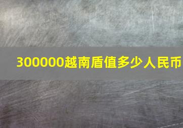 300000越南盾值多少人民币