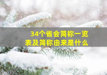 34个省会简称一览表及简称由来是什么