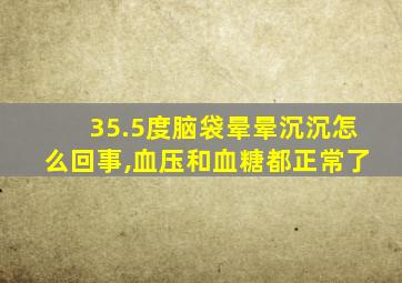 35.5度脑袋晕晕沉沉怎么回事,血压和血糖都正常了