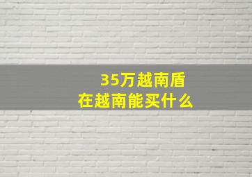 35万越南盾在越南能买什么