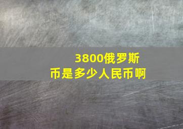 3800俄罗斯币是多少人民币啊