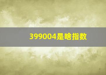 399004是啥指数