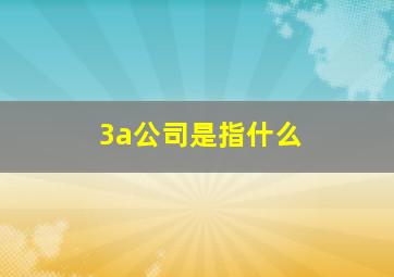 3a公司是指什么