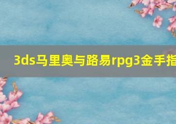 3ds马里奥与路易rpg3金手指