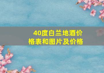 40度白兰地酒价格表和图片及价格