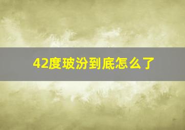 42度玻汾到底怎么了