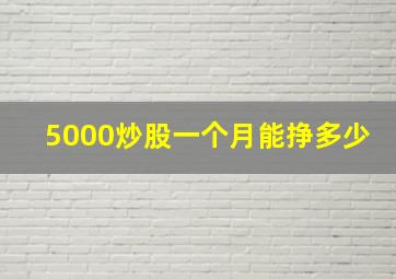 5000炒股一个月能挣多少