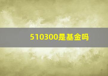 510300是基金吗