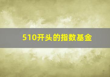 510开头的指数基金