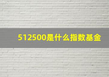 512500是什么指数基金