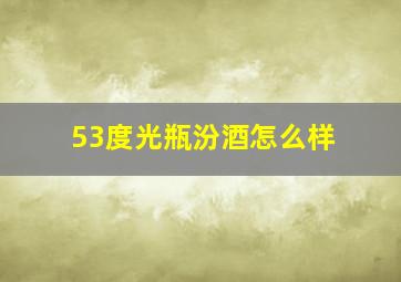 53度光瓶汾酒怎么样