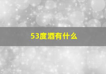 53度酒有什么