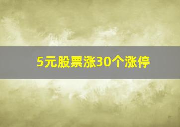 5元股票涨30个涨停