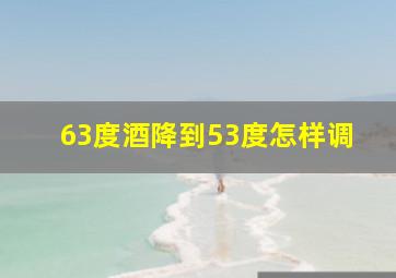 63度酒降到53度怎样调