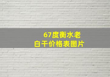 67度衡水老白干价格表图片