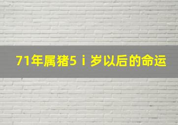 71年属猪5ⅰ岁以后的命运